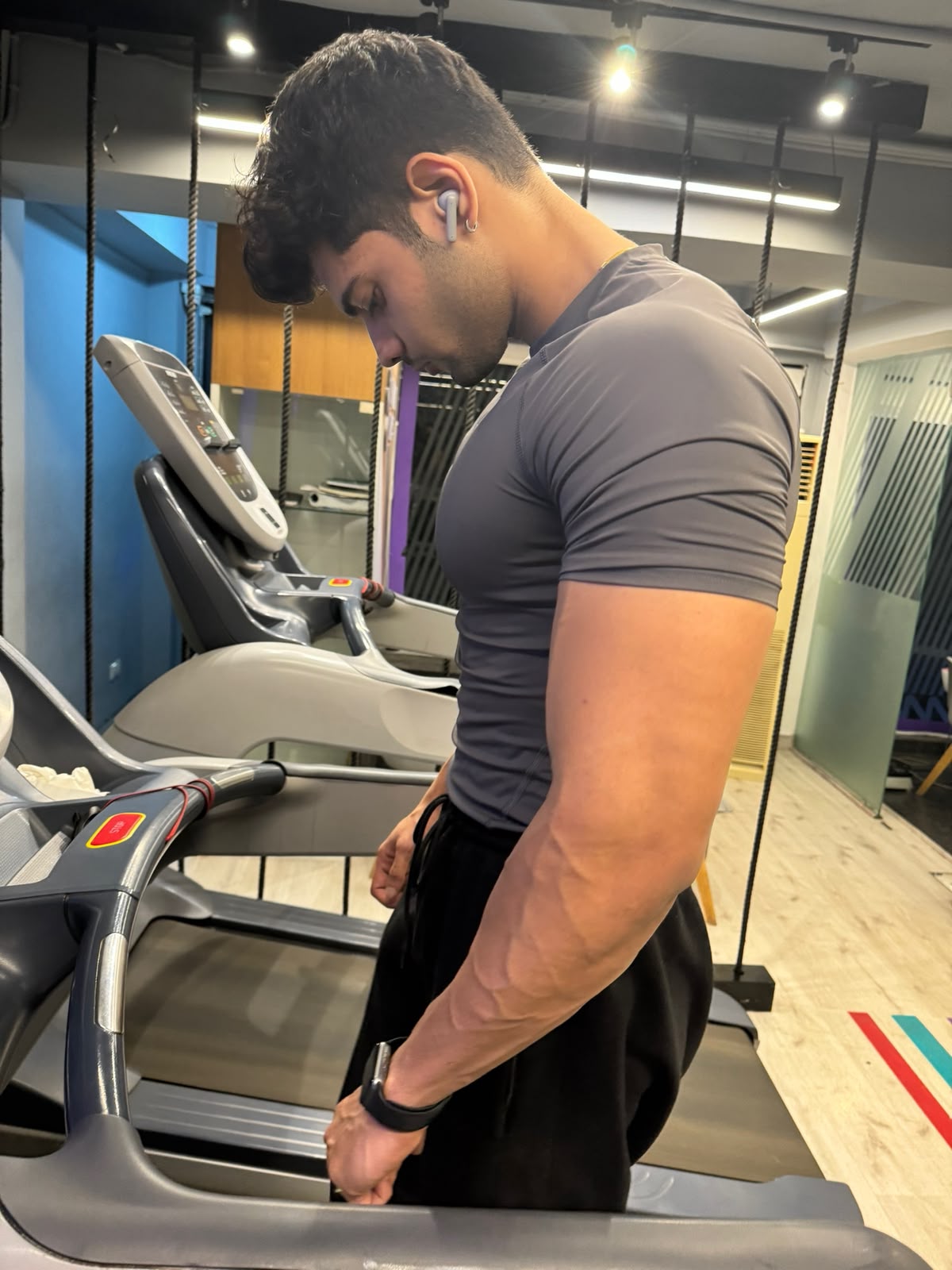 Ritik working through a set on the gym floor